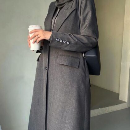 Robe manteau en véritable jean + foulard
