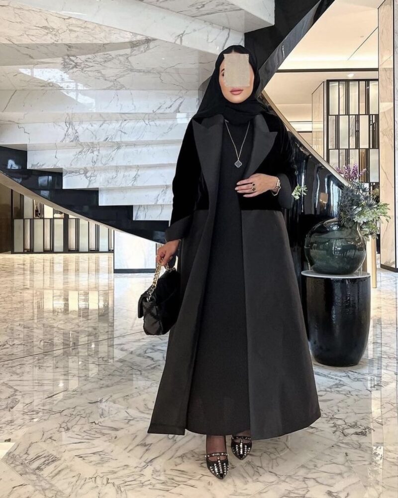 Ensemble blazer en daim + fond de robe + foulard – Image 3
